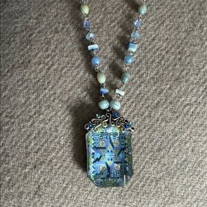 Soul Flower Blue and Silver Beaded Necklace